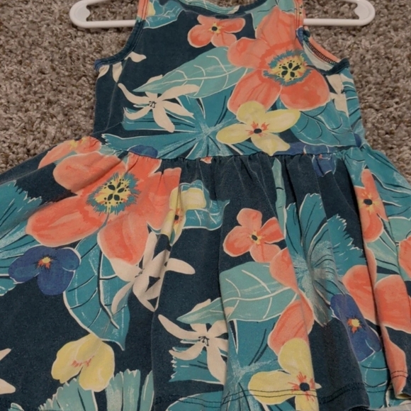6/$35 Tea Collection Floral Kids Dress - Blue and Orange - Picture 3 of 3